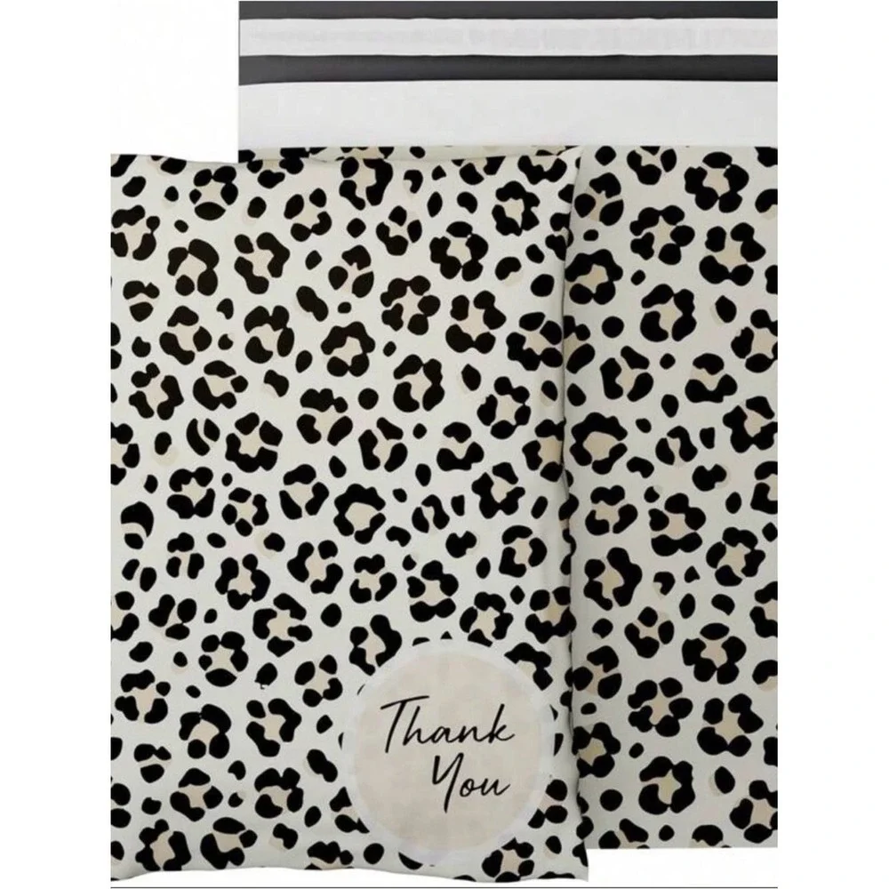 Set of 25 10x13 Leopard Print Thank You Polymailers